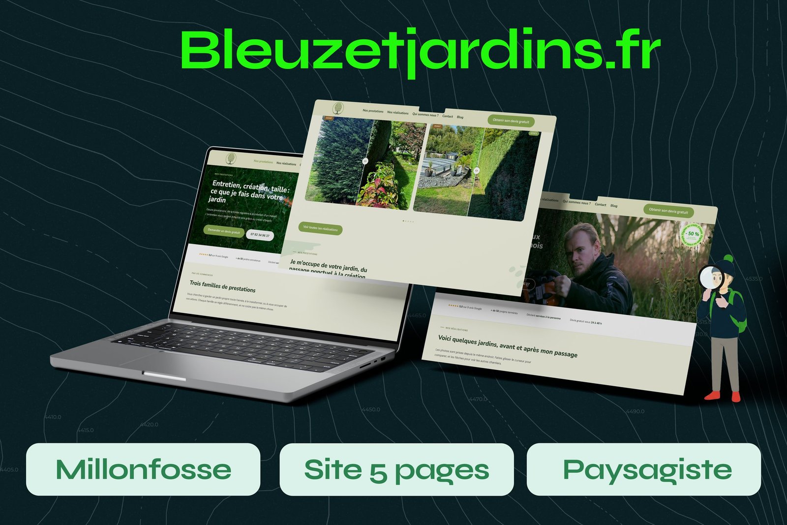 Le site bleuzetjardins.fr, paysagiste à Millonfosse, réalisé par Culmine