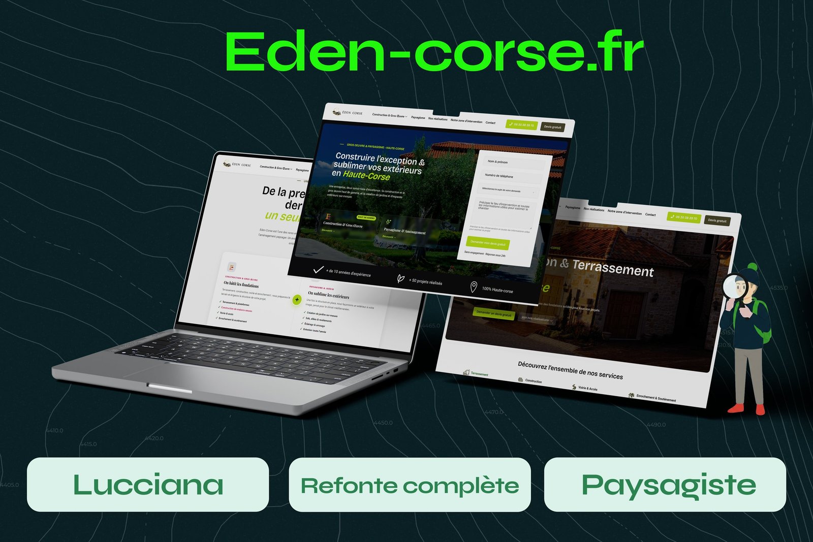 Le site eden-corse.fr, paysagiste et maçon à Lucciana