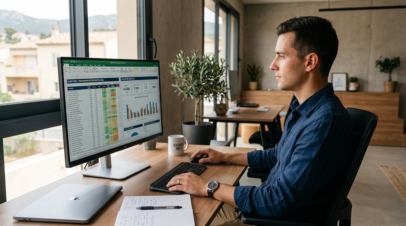 Prestataire SEO indépendant travaillant à distance pour client corse