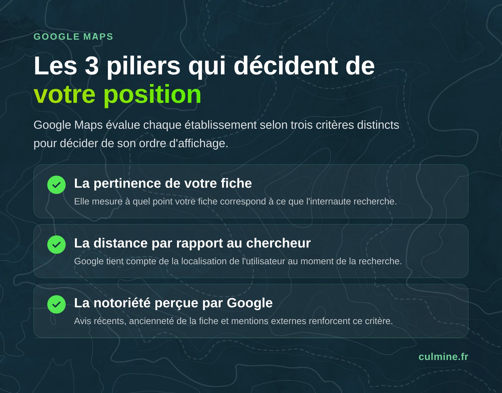 Comparatif des 3 piliers du classement Google Maps en Corse