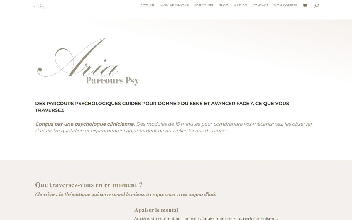 L'ancien site aria-parcourspsy.fr, en octobre 2026