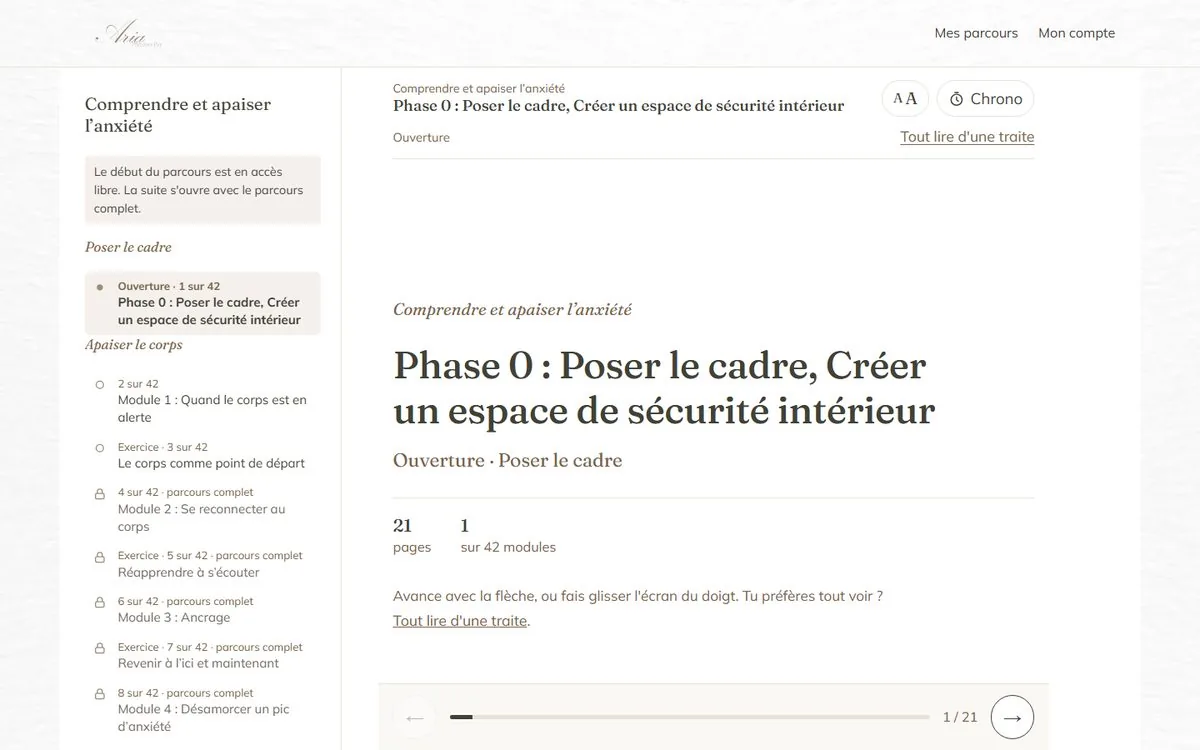 Le même module, devenu une page lisible sur le nouveau site